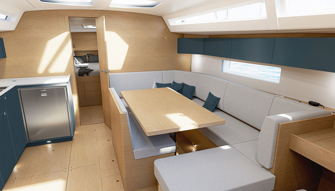 Elan Yachts - Impression 45 Interior Salon Color Option Deep Blue